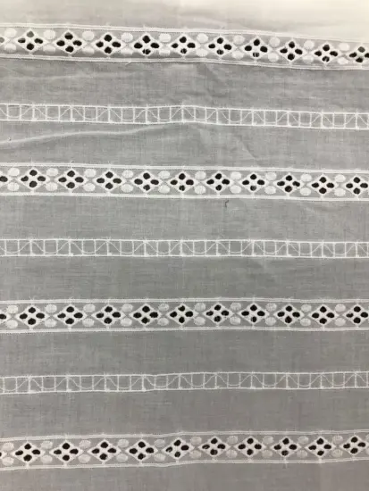 Bars Cotton Embroider Fabric