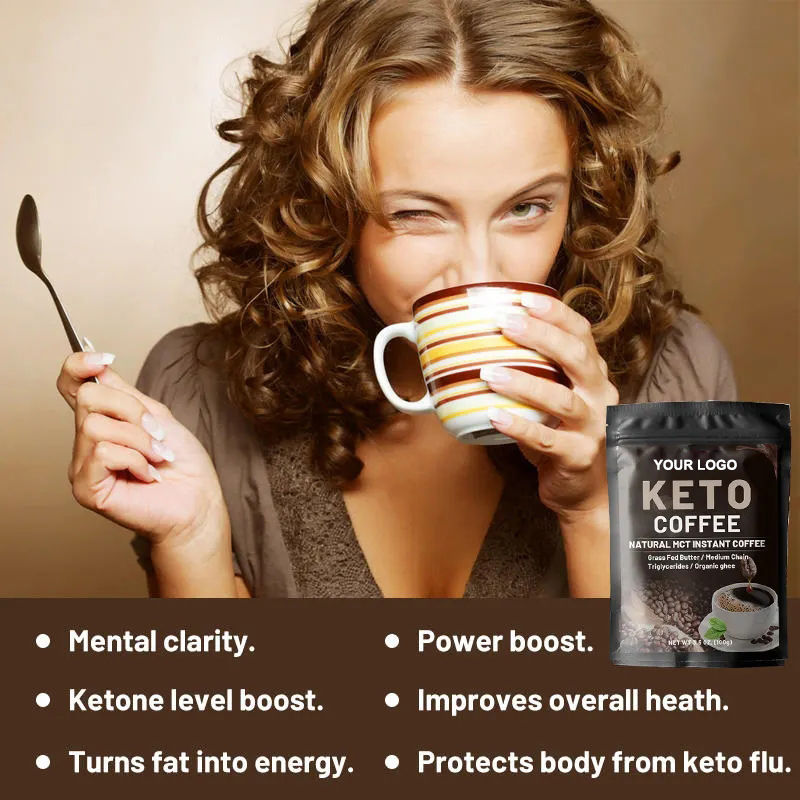 OEM/ODM Custom Green Diet Control Meal Replacement Food Slim Keto Appetite Reduce L-Carnitine Weight Loss Coffee Powder