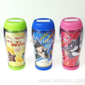 Cartoon double-wall plastic student gift money bank