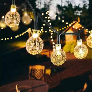 Waterproof Outdoor Christmas Fairy Crystal Ball String Light - Solar Garden Decoration