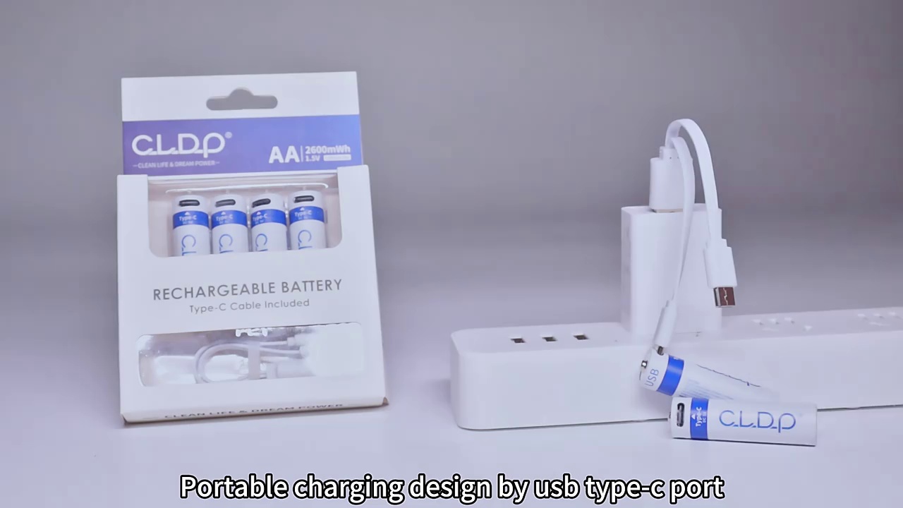 4pack 1.5V Lithium AA USB rechargeable battery