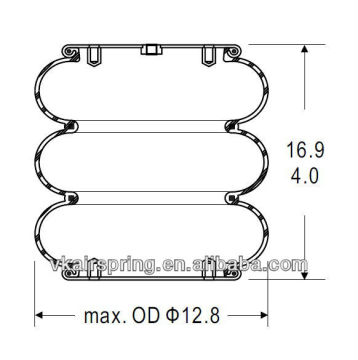 Triple convoluted air spring/Air suspension 3B12-304/Car part