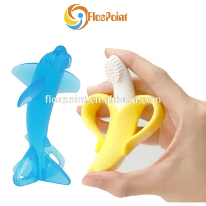 Best Selling Silicone Teether Baby Banana Teether Infant Training Toothbrush