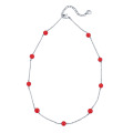 Collier de perles de mode rouge chaîne en argent sterling