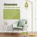 Striped glass lampshade LED bulb floor lamp