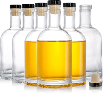 Corked Round 750ml Vodka Glass Bottle - Buy Vodka Bottle with Rum Cork and Gin Liquor Container