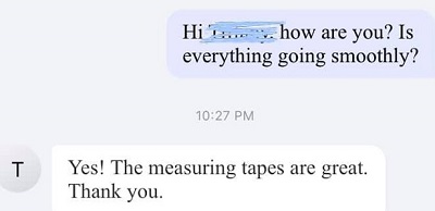 Customer's feedback to China Wintape (3)