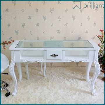 1671# 1.2meter wood with glass nail salon furniture table/manicure table
