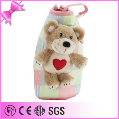 Hot Sales Plush Stationery Love heart Teddy Bear Plush Pencil Case