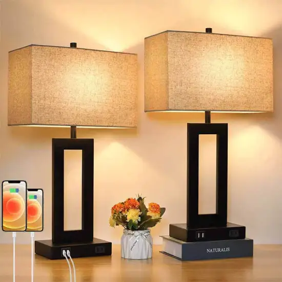 Modern Rechargeable USB Charging Dimmable Table Lamps for Living Room and Bedroom