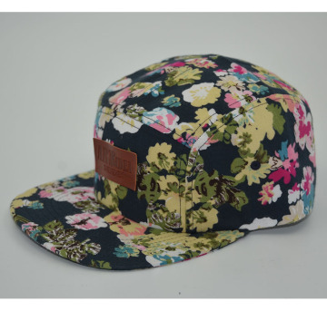 Fashion floral 5 panel snapback cap/hat