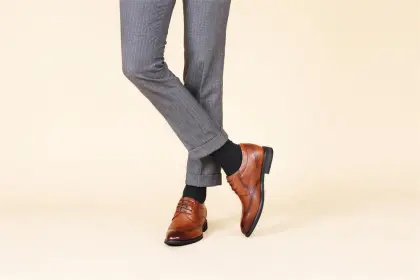 Oxfords Brown Black Leather Men Shoes