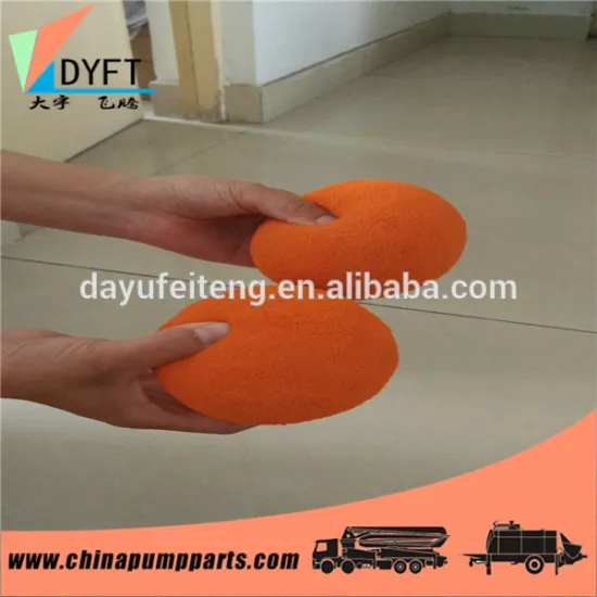 concrete pump orange natural ball for cleaning pipe