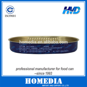 506# 2-pc oval tin can for mackerel fish