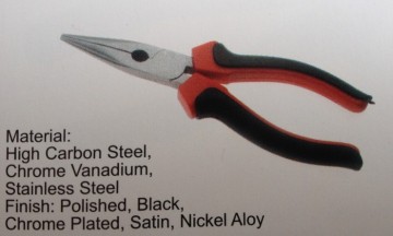 6"/7"/8" double color handle long nose plier