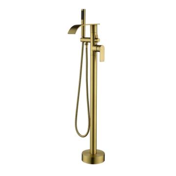 Floor Mount Bathtub Faucet with Waterfall Spout