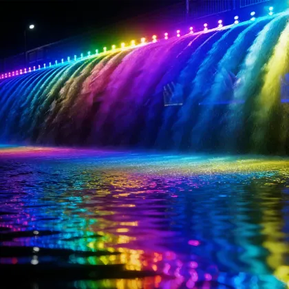 Scenic area bridge fountain