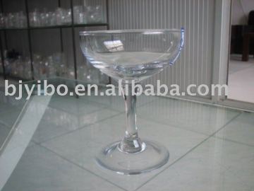 Transparent champagne coupes glass