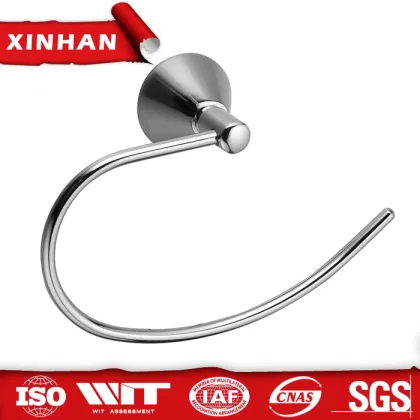 Australian standard elegant wall mounted zinc alloy towel rings chrome plating