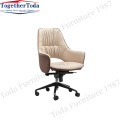 Luxury Leather Arm Swivel Office Chair Modern Ergonomic Swivel Office Leather Chair Supplier