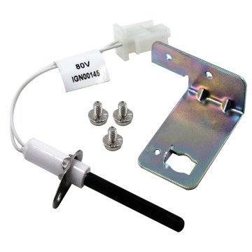 Replacement 80 Volt Hot Surface Rod Ignitor with Installation Bracket and Screws for Models 768A, 815, 80V - Silicon Nitride