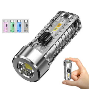 Mini Multicolor Side Lights: 7 Camping Lighting Modes - Rechargeable Emergency Flashlight and Keychain