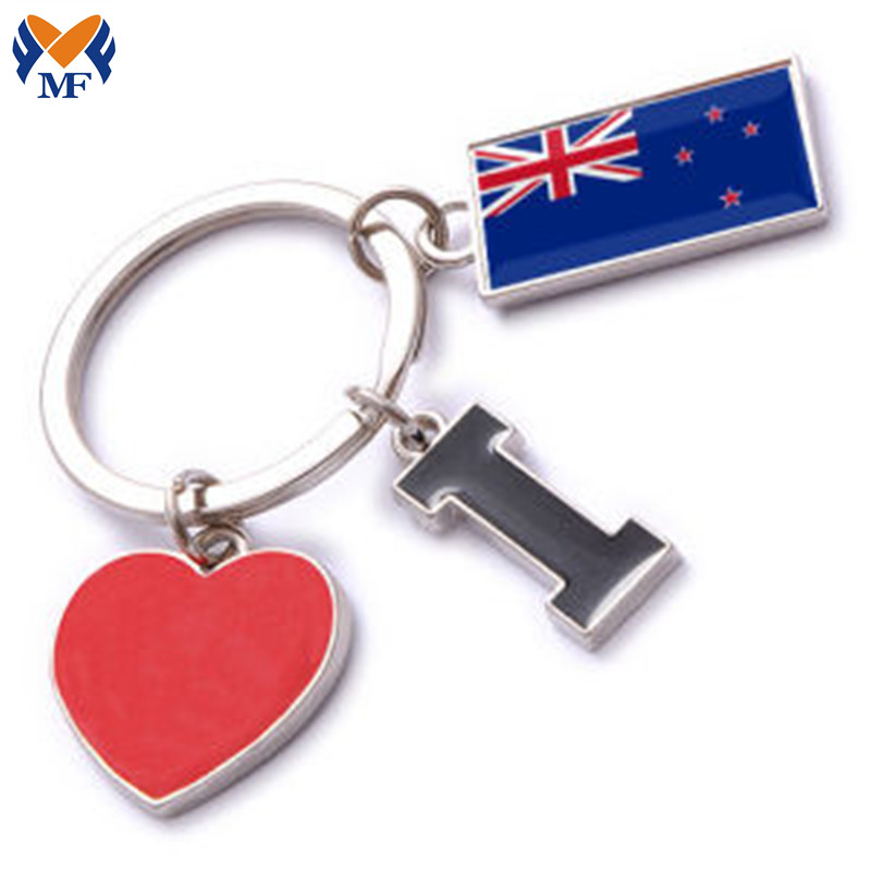 Porte-clés en métal de pays de conception personnalisée de Nouvelle-Zélande