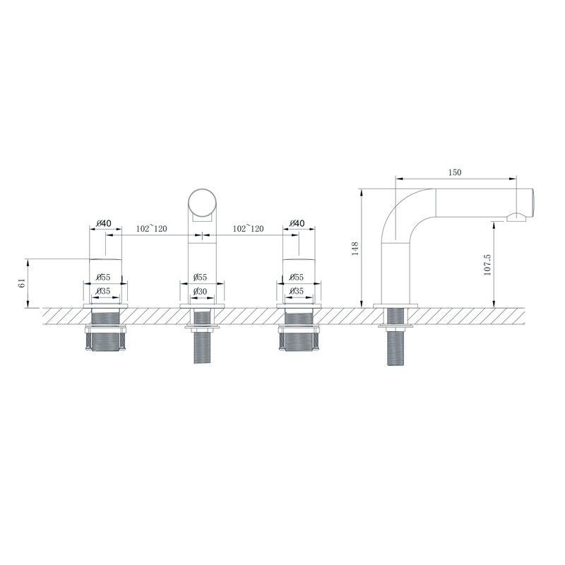 widespread brass faucet