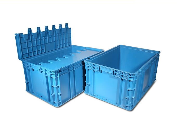 Hinged lidded plastic crate injection moulds