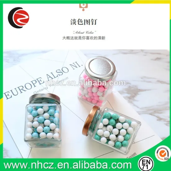 light color round pin in square glass