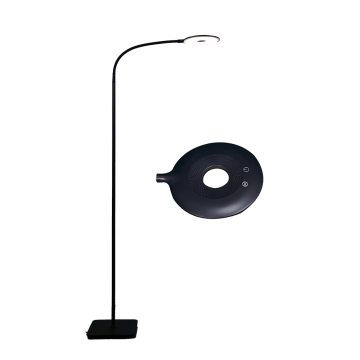 12W LED Floor Lamp with Touch Control Round Lamp Head and Metal Base