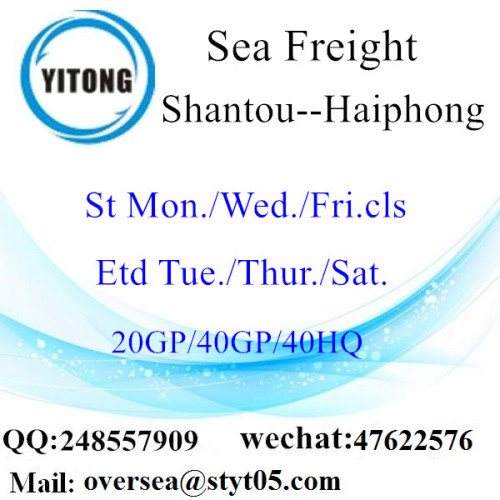 Transporte marítimo de frete marítimo de Shantou para Haiphong