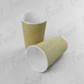 Cups en papier kraft jetable Ripple pour café