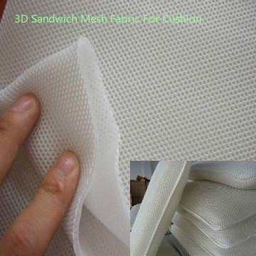 Tissu de mailles sandwich 100% poly 3D pour coussin