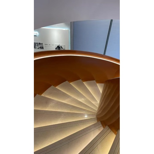 سلالم من الصلب الكربوني الرخامي، الدرج المنحني، الدرج الحديث للمنزل الداخلي