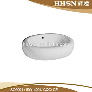 Lavabo de lavabo del cuarto de baño del fregadero del recipiente de la encimera de cerámica oval HS2406