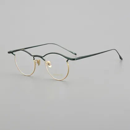 Polygonal Titanium Eyeglass Frame