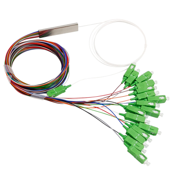 FTTH 1*8 splitter con mini tubo in acciaio e colore verde: splitter in fibra PLC con connettore SC/APC
