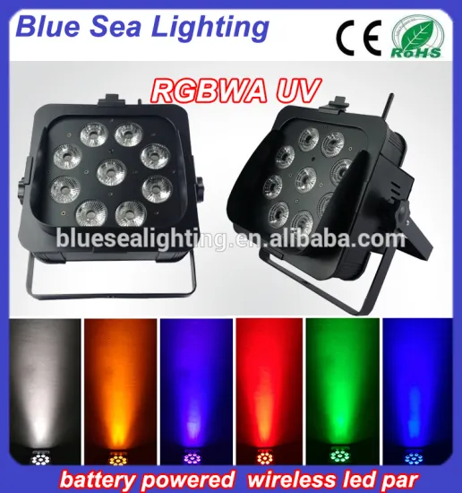 Wedding IR wireless battery powered rgbwa uv 6in1 led flat par light