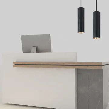 Black and White Cuboid LED Art Deco Hanging Lamp for Living Room