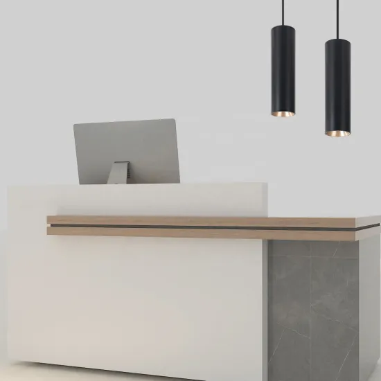 Black and White Cuboid LED Art Deco Chandelier for Living Room