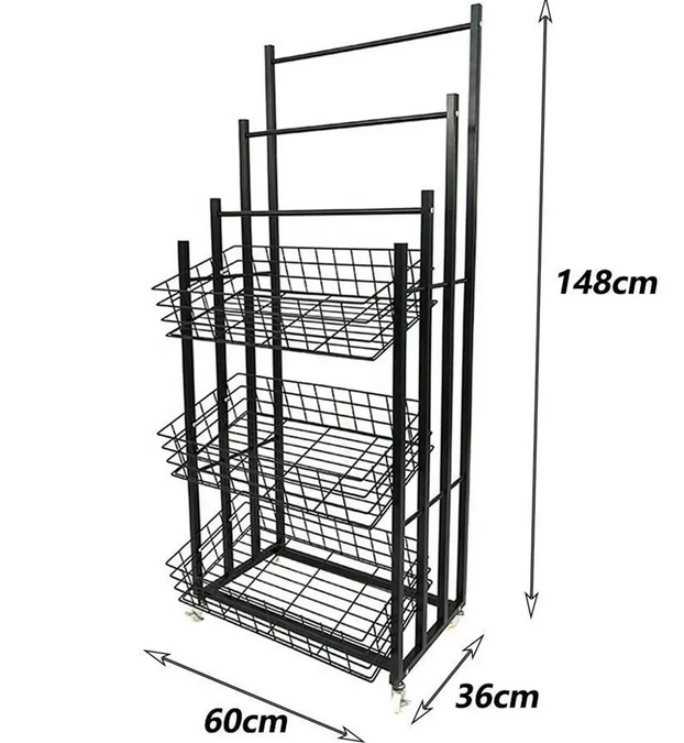 Black Metal Rotating Umbrella Display Stand