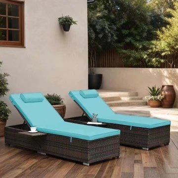 Wicker Dark Brown Sunbed Patio Lounger Swimming Pool Daybed Rattan Reclining Chair