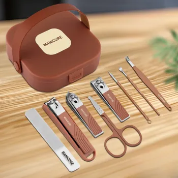 Portable Splatter-Proof Nail Clipper Set - 8Pcs Manicure & Nail Art Clippers