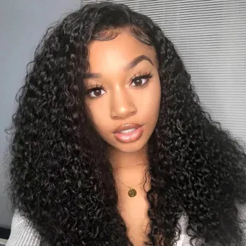 150% 180% 210% 250% Density 4X4 Lace Closure Curly Wigs 100% Brazilian Human Remy Hair PrePlucked With Baby Hair For Black Women