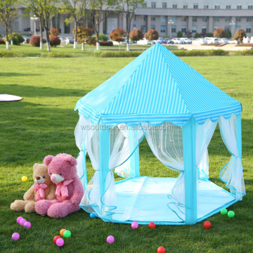 Blue Hexagon Children Castle Play Tent - Girls' Kids Gift Idea
