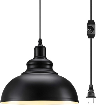 Black Industrial Chandelier: Adjustable Height Metal Hanging Light