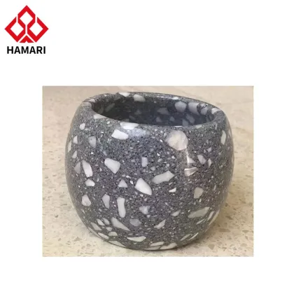 Handmade Terrazzo Vase: Stone Body with Color Granules