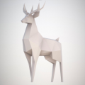 シンプルな3D紙デザインのDIYペーパークラフト鹿モデル