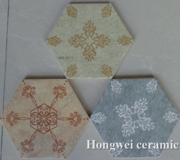 2015 New design hexagon shape floor and wall tile with sugar glaed surface